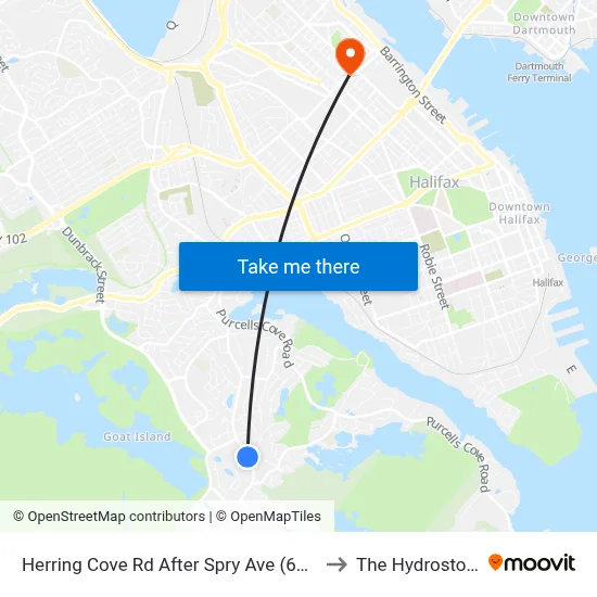 Herring Cove Rd After Spry Ave (6845) to The Hydrostone map