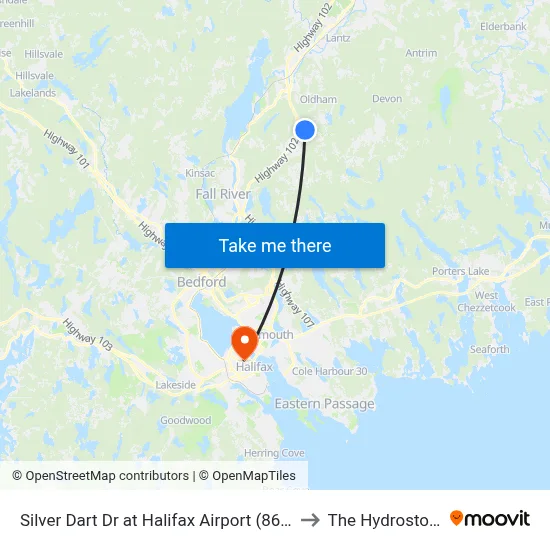 Silver Dart Dr at Halifax Airport (8695) to The Hydrostone map