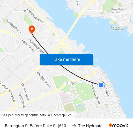 Barrington St Before Duke St (6106) to The Hydrostone map