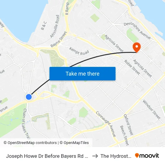 Joseph Howe Dr Before Bayers Rd (6981) to The Hydrostone map