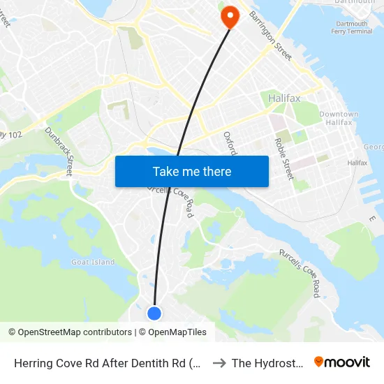 Herring Cove Rd After Dentith Rd (6857) to The Hydrostone map