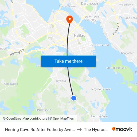 Herring Cove Rd After Fotherby Ave (6859) to The Hydrostone map