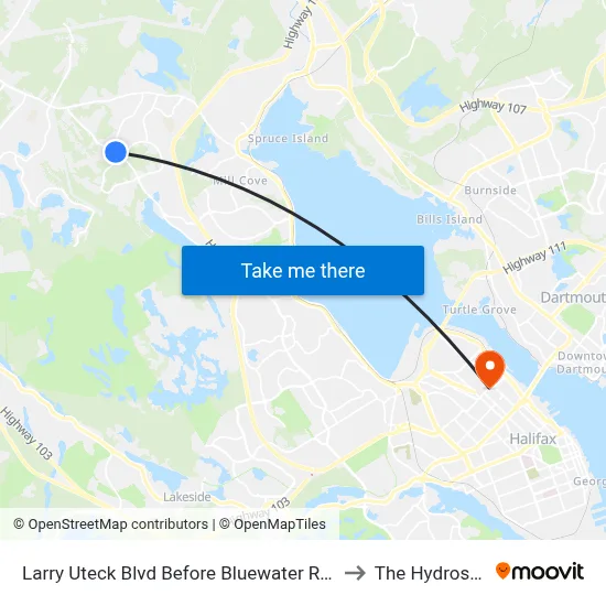 Larry Uteck Blvd Before Bluewater Rd (7014) to The Hydrostone map