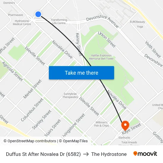 Duffus St After Novalea Dr (6582) to The Hydrostone map