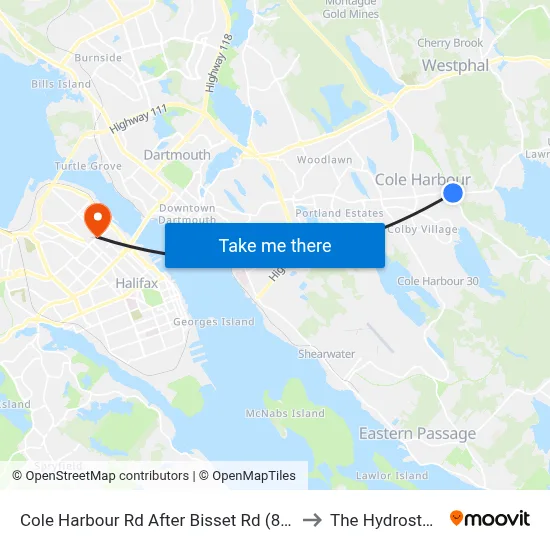 Cole Harbour Rd After Bisset Rd (8759) to The Hydrostone map