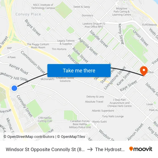 Windsor St Opposite Connolly St (8570) to The Hydrostone map