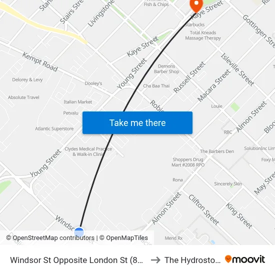 Windsor St Opposite London St (8572) to The Hydrostone map