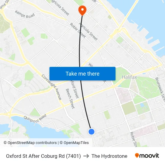 Oxford St After Coburg Rd (7401) to The Hydrostone map
