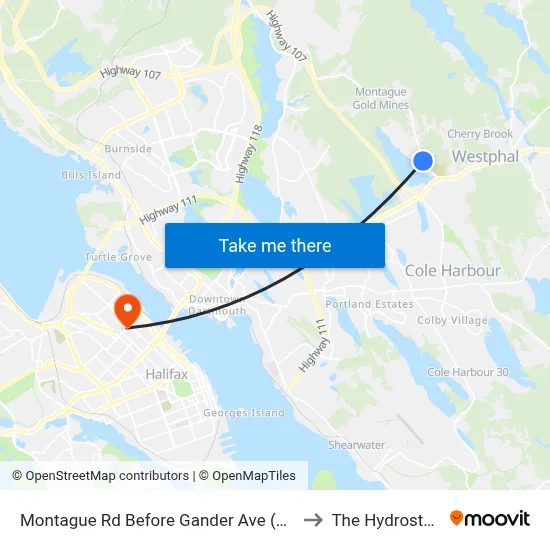 Montague Rd Before Gander Ave (7245) to The Hydrostone map