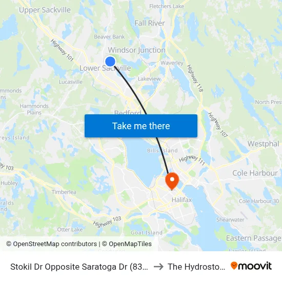 Stokil Dr Opposite Saratoga Dr (8360) to The Hydrostone map