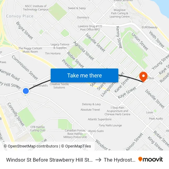 Windsor St Before Strawberry Hill St (8567) to The Hydrostone map