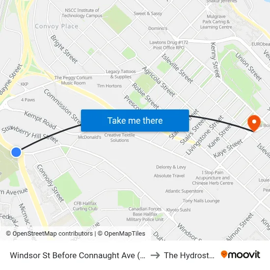 Windsor St Before Connaught Ave (8560) to The Hydrostone map
