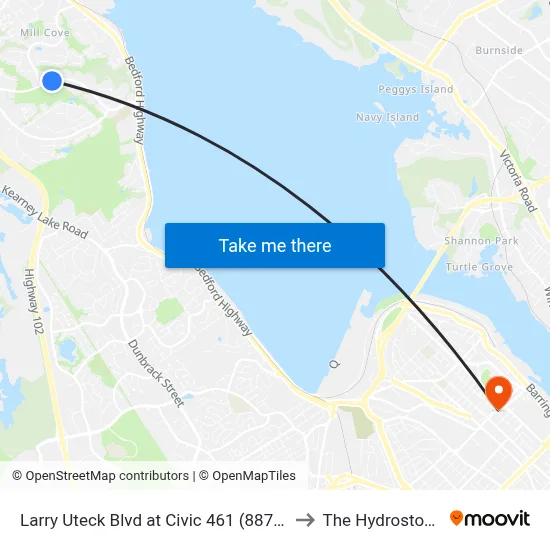 Larry Uteck Blvd at Civic 461 (8875) to The Hydrostone map