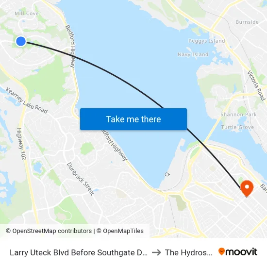 Larry Uteck Blvd Before Southgate Dr (8879) to The Hydrostone map