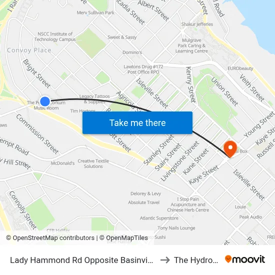 Lady Hammond Rd Opposite Basinview Dr (7088) to The Hydrostone map