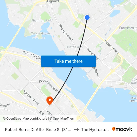 Robert Burns Dr After Brule St (8176) to The Hydrostone map