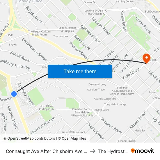 Connaught Ave After Chisholm Ave (6499) to The Hydrostone map