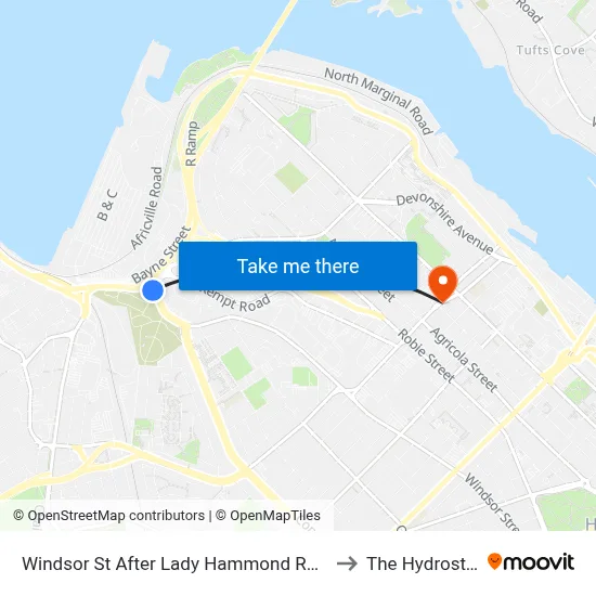 Windsor St After Lady Hammond Rd (8553) to The Hydrostone map