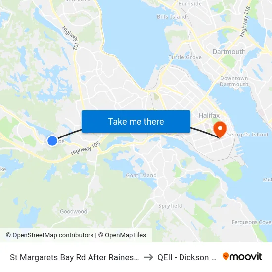 St Margarets Bay Rd After Raines Mill Rd (2328) to QEII - Dickson Building map