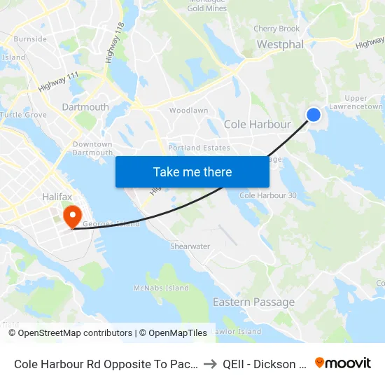 Cole Harbour Rd Opposite To Pacific Ave (2342) to QEII - Dickson Building map