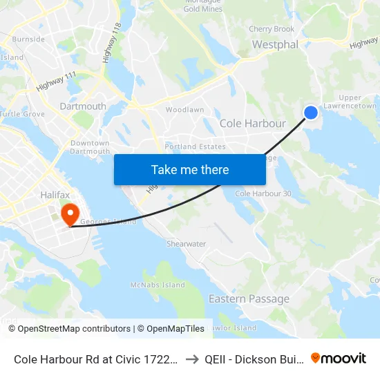 Cole Harbour Rd at Civic 1722 (2343) to QEII - Dickson Building map