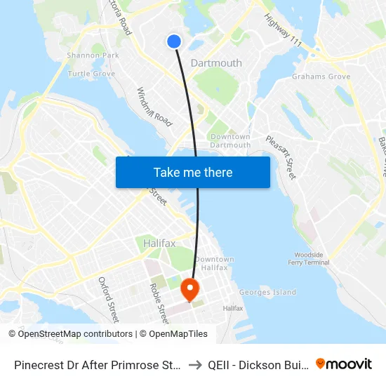 Pinecrest Dr After Primrose St (2369) to QEII - Dickson Building map