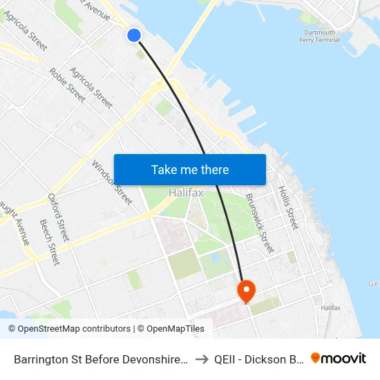 Barrington St Before Devonshire Ave (2372) to QEII - Dickson Building map