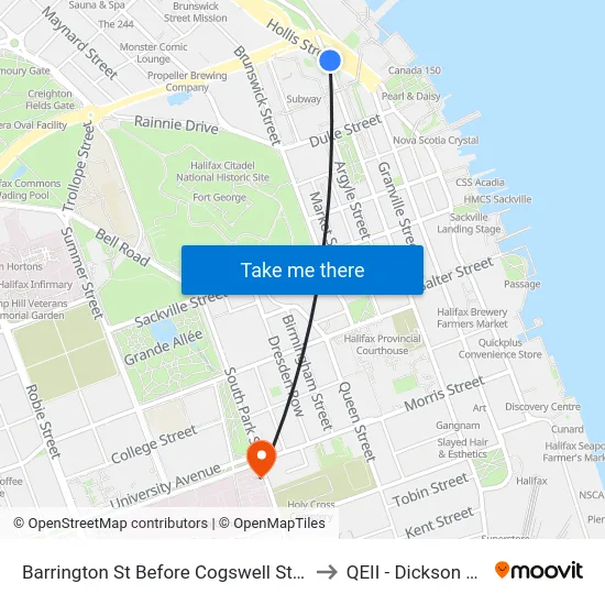 Barrington St Before Cogswell St  Bay 2 (2348) to QEII - Dickson Building map