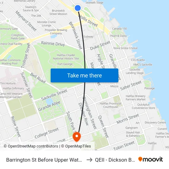 Barrington St Before Upper Water St (2346) to QEII - Dickson Building map