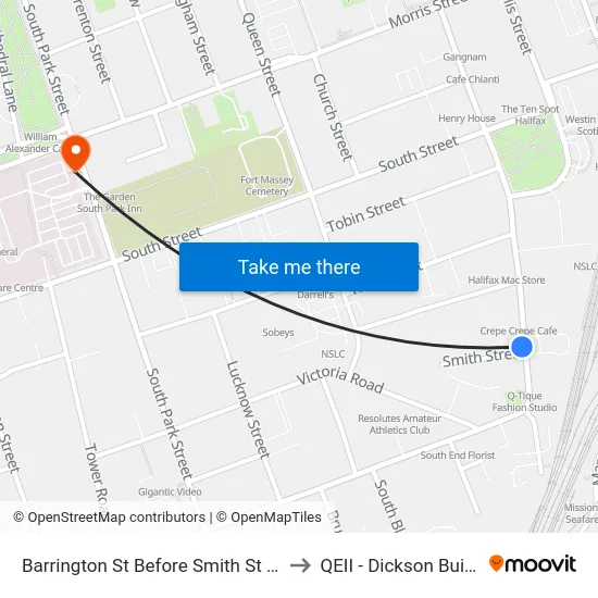 Barrington St Before Smith St (2350) to QEII - Dickson Building map