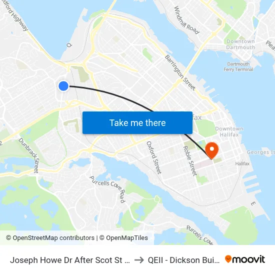 Joseph Howe Dr After Scot St (2325) to QEII - Dickson Building map