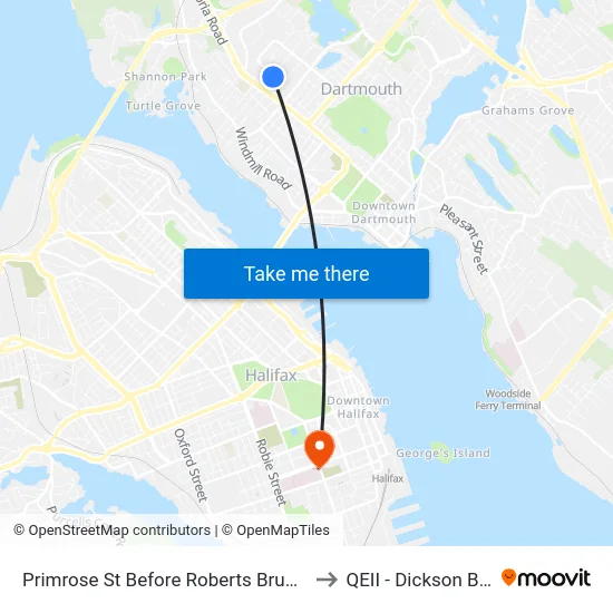Primrose St Before Roberts Bruns Dr (2356) to QEII - Dickson Building map
