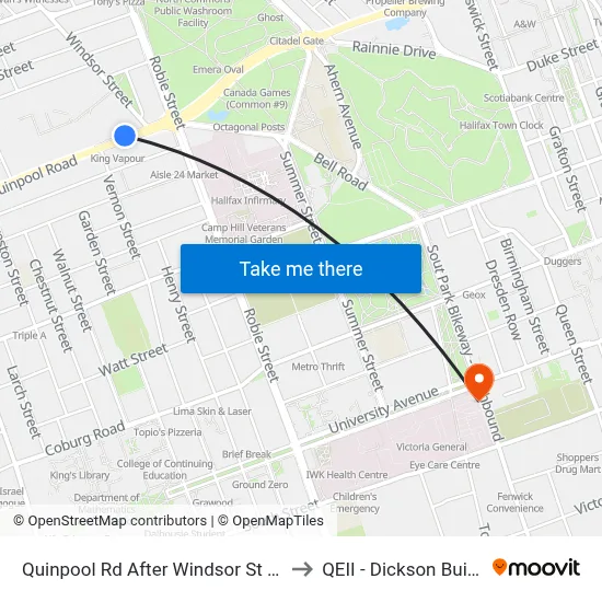 Quinpool Rd After Windsor St (2364) to QEII - Dickson Building map