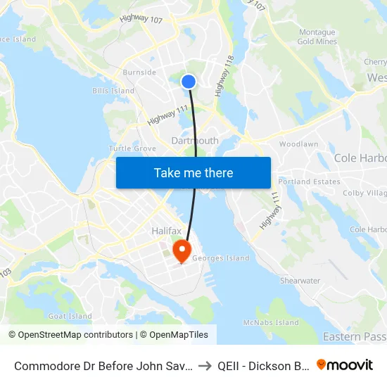 Commodore Dr Before John Savage (2366) to QEII - Dickson Building map
