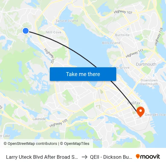 Larry Uteck Blvd After Broad St  (2368) to QEII - Dickson Building map