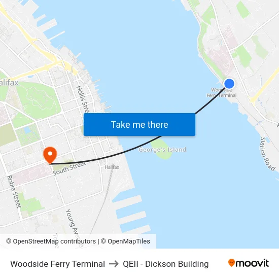 Woodside Ferry Terminal to QEII - Dickson Building map