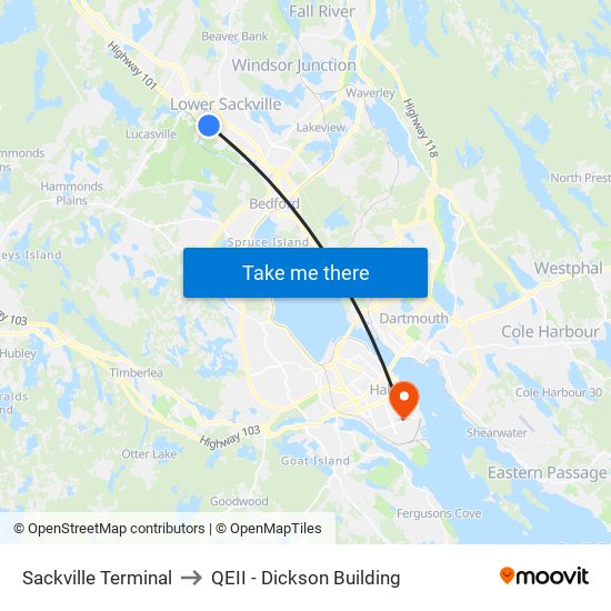 Sackville Terminal to QEII - Dickson Building map