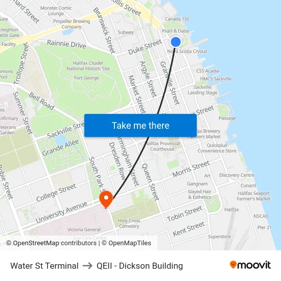 Water St Terminal to QEII - Dickson Building map