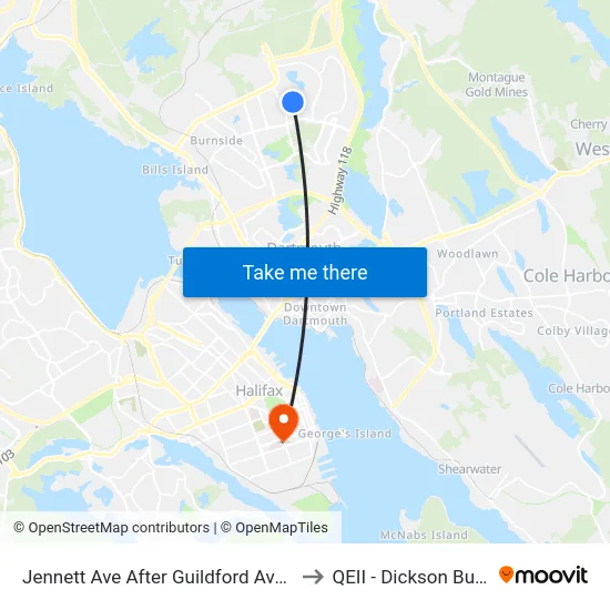 Jennett Ave After Guildford Ave (2289) to QEII - Dickson Building map