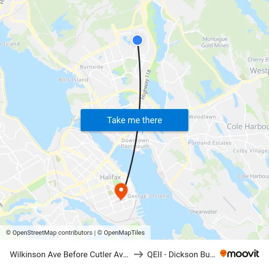 Wilkinson Ave Before Cutler Ave (2292) to QEII - Dickson Building map