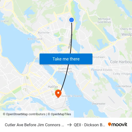 Cutler Ave Before Jim Connors Ave (2295) to QEII - Dickson Building map