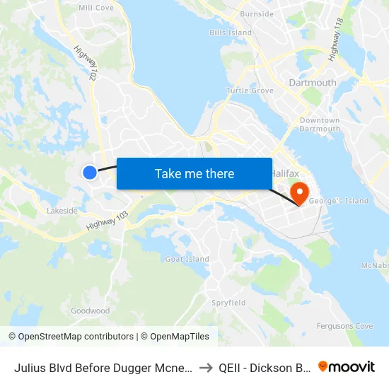 Julius Blvd Before Dugger Mcneil Dr (2317) to QEII - Dickson Building map