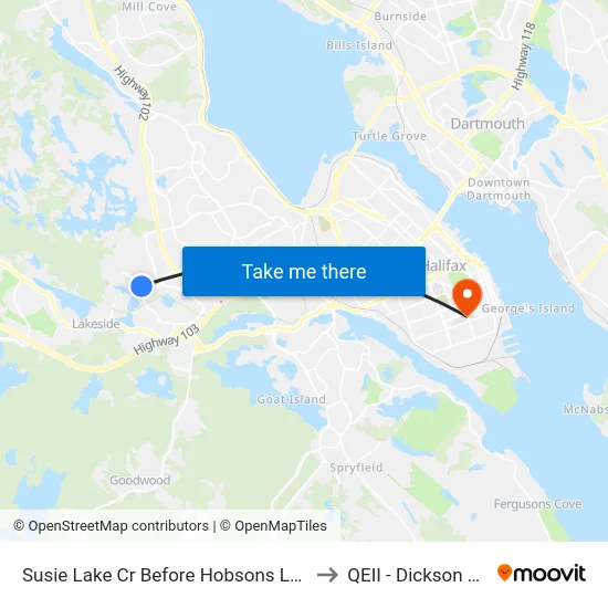 Susie Lake Cr Before Hobsons Lake Dr (2321) to QEII - Dickson Building map