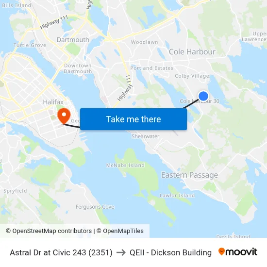 Astral Dr at Civic 243 (2351) to QEII - Dickson Building map