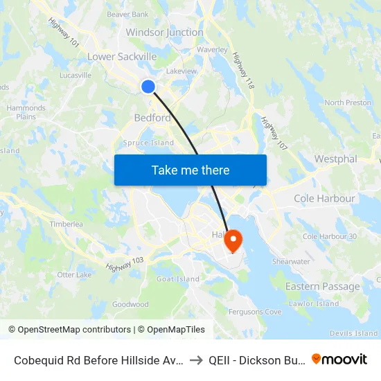 Cobequid Rd Before Hillside Ave (2352) to QEII - Dickson Building map