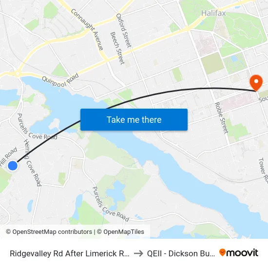 Ridgevalley Rd After Limerick Rd (8167) to QEII - Dickson Building map
