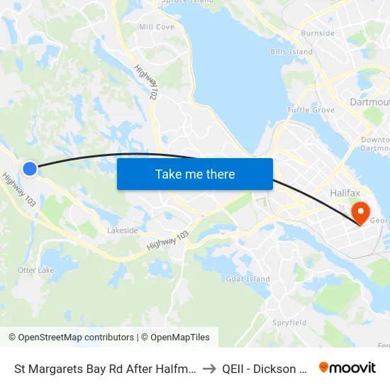 St Margarets Bay Rd After Halfmile Ln (6152) to QEII - Dickson Building map