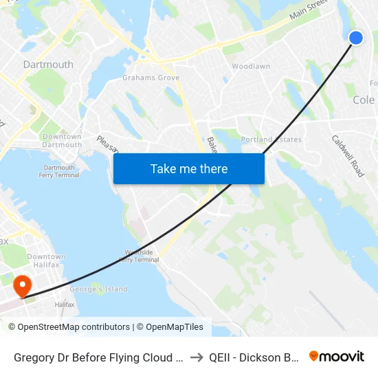 Gregory Dr Before Flying Cloud Dr (6793) to QEII - Dickson Building map