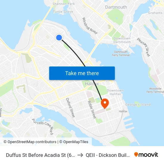 Duffus St Before Acadia St (6584) to QEII - Dickson Building map