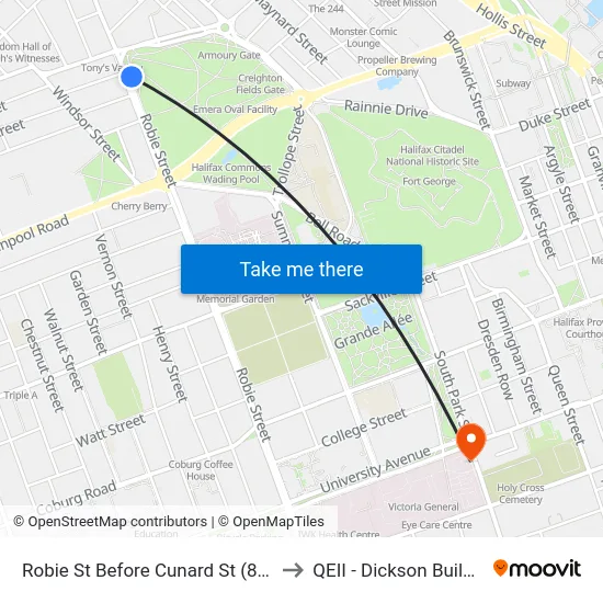 Robie St Before Cunard St (8206) to QEII - Dickson Building map